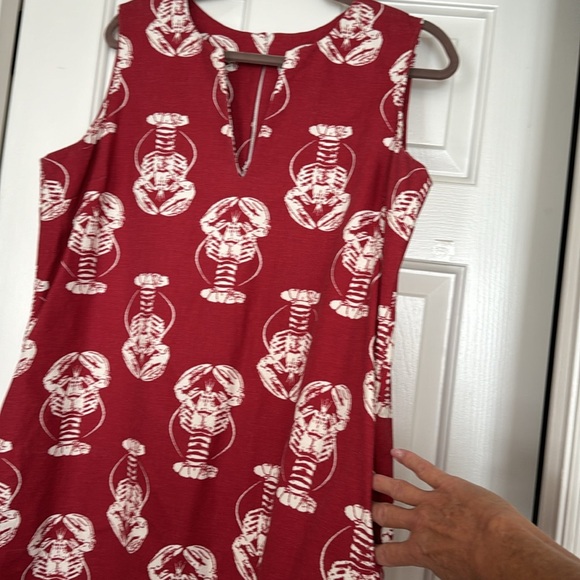 Love, Lilly Lobster Dress V Front, Zip Back, Side Slit Pockets Size 14 EUC - Picture 5 of 5